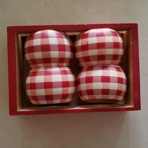 Red wooden napkin holders